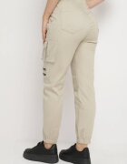 daysie Pantaloni Bej deschis Din bumbac Stil jogger Cu buzunare largi Atilin