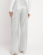 daysie Pantaloni Cargo Argintii Metalici cu Buzunare Rainsey