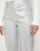 daysie Pantaloni Cargo Argintii Metalici cu Buzunare Rainsey
