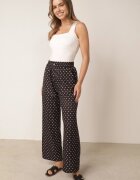 daysie Pantaloni Casual cu buline largi cu talie înaltă Soleano Negri