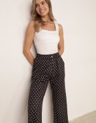 daysie Pantaloni Casual cu buline largi cu talie înaltă Soleano Negri