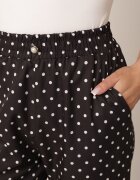 daysie Pantaloni Casual cu buline largi cu talie înaltă Soleano Negri