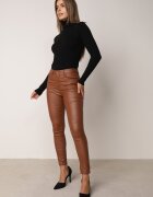 daysie Pantaloni Maro deschis Skinny din Imitație de piele Daciss