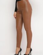 daysie Pantaloni maro deschis Skinny din imitație de piele Stana