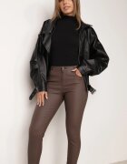 daysie Pantaloni Maro Skinny din Imitatie de Piele Awileda