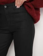 daysie Pantaloni negri din imitație de piele cu croială largă cu talie înaltă Leathora