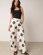 daysie Pantaloni Negru cu crem