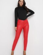 daysie Pantaloni Roșii Skinny din Imitație de Piele Daciss