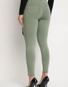 daysie Pantaloni Verde închis Skinny cu Talie Înaltă și Fundiță la Talie Diorene