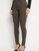 daysie Pantaloni Verzi închiși Skinny cu nasture și fermoar cu buzunare Zysuna