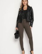 daysie Pantaloni Verzi închiși Skinny cu nasture și fermoar cu buzunare Zysuna