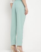 dbt fashion Pantaloni verde deschis cu croi lejer cu elastic în talie Brisaela