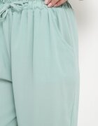 dbt fashion Pantaloni verde deschis cu croi lejer cu elastic în talie Brisaela