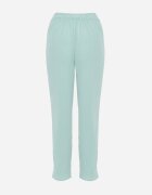dbt fashion Pantaloni verde deschis cu croi lejer cu elastic în talie Brisaela