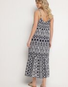 defox Bleumarin Rochie din Bumbac cu Model Geometric Koladiela