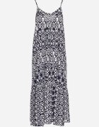 defox Bleumarin Rochie din Bumbac cu Model Geometric Koladiela