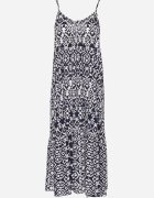 defox Bleumarin Rochie din Bumbac cu Model Geometric Koladiela