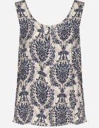 defox Bluză Albastră din Bumbac cu Model Boho Napolea