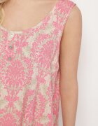 defox Bluză Roz-Bej din Bumbac cu Model Boho Napolea