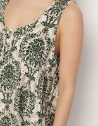 defox Bluză verde-bej din bumbac cu model Boho Napolea