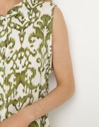 defox Bluză Verde de Bumbac Fără Mâneci cu Imprimeu Ornamental Jenalea