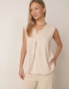 defox Complet de vară cu conținut ridicat de vâscoză bluză fără mâneci și pantaloni Minea Bej