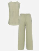 defox Complet de vară cu conținut ridicat de vâscoză bluză fără mâneci și pantaloni Minea Verde