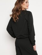 defox Completu de trening negru din 2 piese Bluză cu imprimeu și Pantaloni scurți largi cu buzunare Ridana