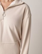 defox Compleu de Trening Bej din 2 piese din fleece cu bluză și pantaloni largi Aldonor