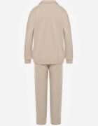 defox Compleu de Trening Bej din 2 piese din fleece cu bluză și pantaloni largi Aldonor