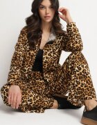 defox Compleu de trening Maro deschis cu imprimeu leopard Bluză și Pantaloni largi Edilessa