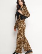 defox Compleu de trening Maro deschis cu imprimeu leopard Bluză și Pantaloni largi Edilessa