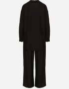 defox Compleu Negru din Viscoză Cămașă și Pantaloni Sesanila