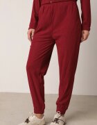 defox Compleu sport Bordeaux din material reiat Bluză cu guler și pantaloni cu elastic în talie Kerulla