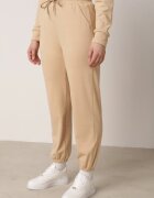 defox Compleu Trening Bej închis Bluză cu glugă și cu buzunar tip cangur și Pantaloni Liriela