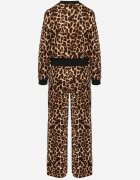 defox Compleu Trening Maro Leopard Bluză cu manșete și Pantaloni largi Sonaniela