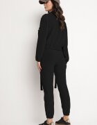 defox Compleu Trening Negru Bluză cu fermoar și Pantaloni Slim în stil Utility Telavienna
