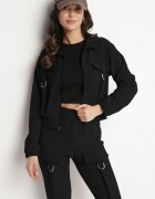 defox Compleu Trening Negru Bluză cu fermoar și Pantaloni Slim în stil Utility Telavienna