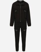 defox Compleu Trening Negru Bluză cu fermoar și Pantaloni Slim în stil Utility Telavienna