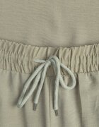 defox Compleu Verde din Viscoză Tricou cu Mânecă Scurtă și Pantaloni Largi cu Elastic cu Buzunare Efraline