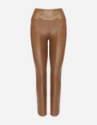 defox Leggings Maro din piele ecologică Căptușite cu efect Push-Up Labrisa