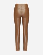 defox Leggings Maro din piele ecologică Căptușite cu efect Push-Up Labrisa