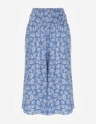 defox Pantaloni Albastre din Bumbac Culotte cu Elastic în Talie Karemisia