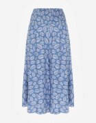 defox Pantaloni Albastre din Bumbac Culotte cu Elastic în Talie Karemisia