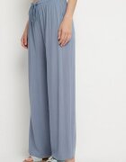 defox Pantaloni Albaștri din bumbac cu elastic în talie cu croială largă Efraia