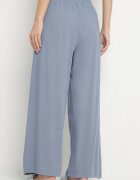 defox Pantaloni Albaștri din bumbac cu elastic în talie cu croială largă Efraia