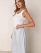 defox Pantaloni Albastru deschis Largi cu Talie Înaltă cu Viscoză și Elastic în Talie Criseldas