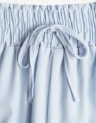 defox Pantaloni Albastru deschis Largi cu Talie Înaltă cu Viscoză și Elastic în Talie Criseldas