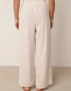 defox Pantaloni Bej cu Vâscoză cu Croi Larg cu Elastic în Talie Lavirre