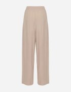 defox Pantaloni Bej de bumbac cu elastic în talie cu o croială lejeră Efraia